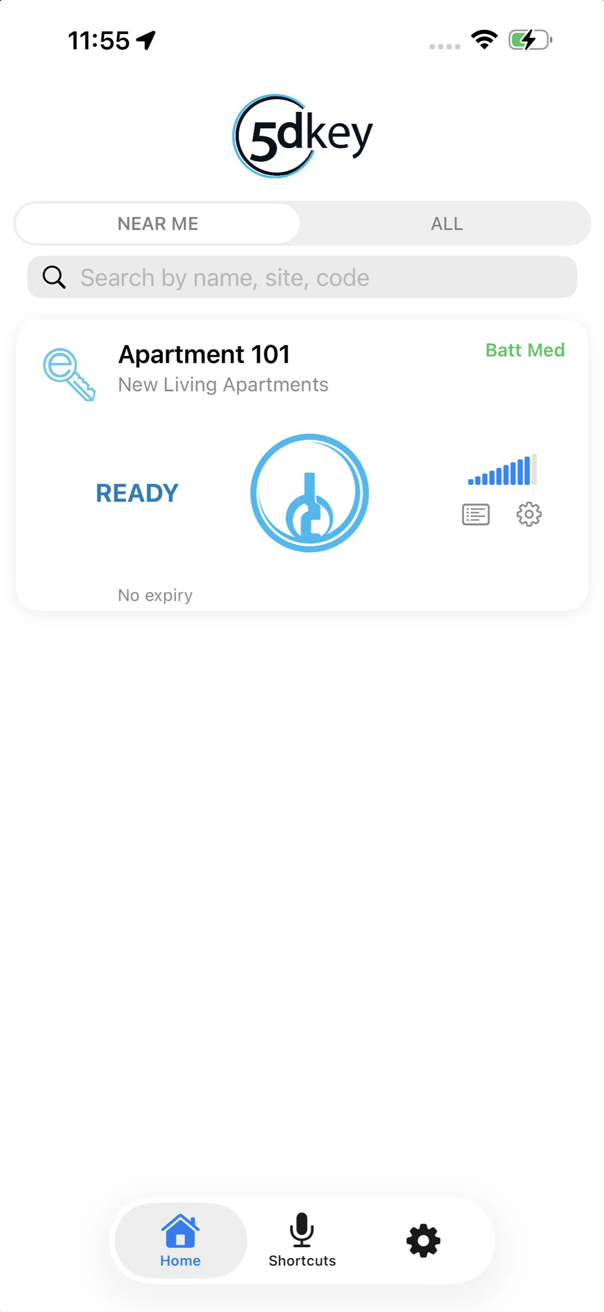 5dkey screen for Apartment 101 at New Living Apartments, ready with no expiry
